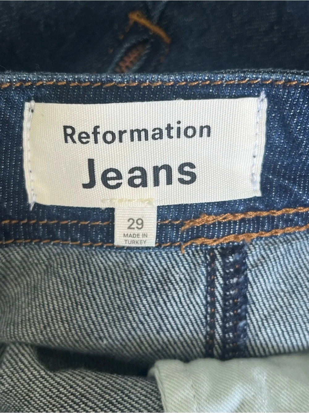 Reformation Jeans Delilah Denim Midi Skirt in Roosevelt, Size 29, Organic Cotton
